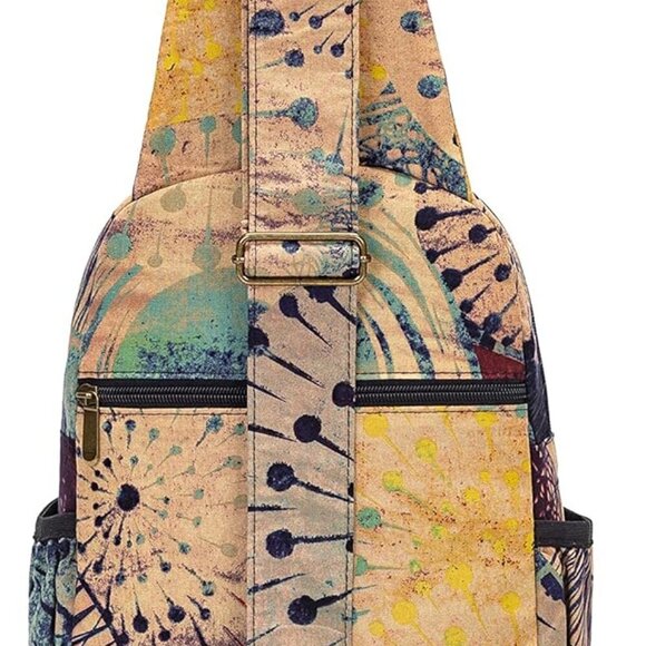 Women Canvas Sling Bag Small Boho Crossbody Purse Large Capacity Travel main image 8